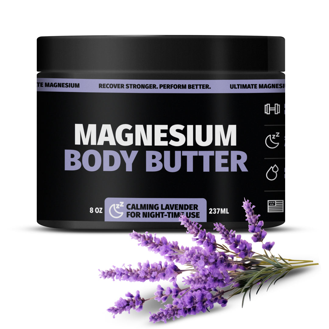 Recover overnight with Coach Soak Magnesium Body Butter. Lavender-infused for deep hydration, relaxation, and full-body muscle recovery.