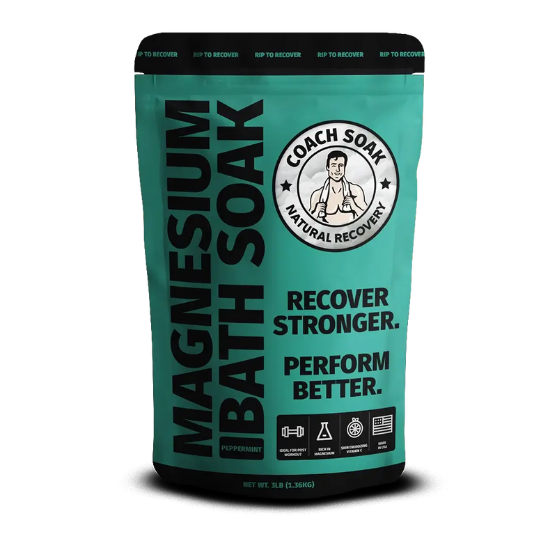 Coach Soak Peppermint Magnesium Bath Soak - muscle recovery bath salt with magnesium chloride flakes