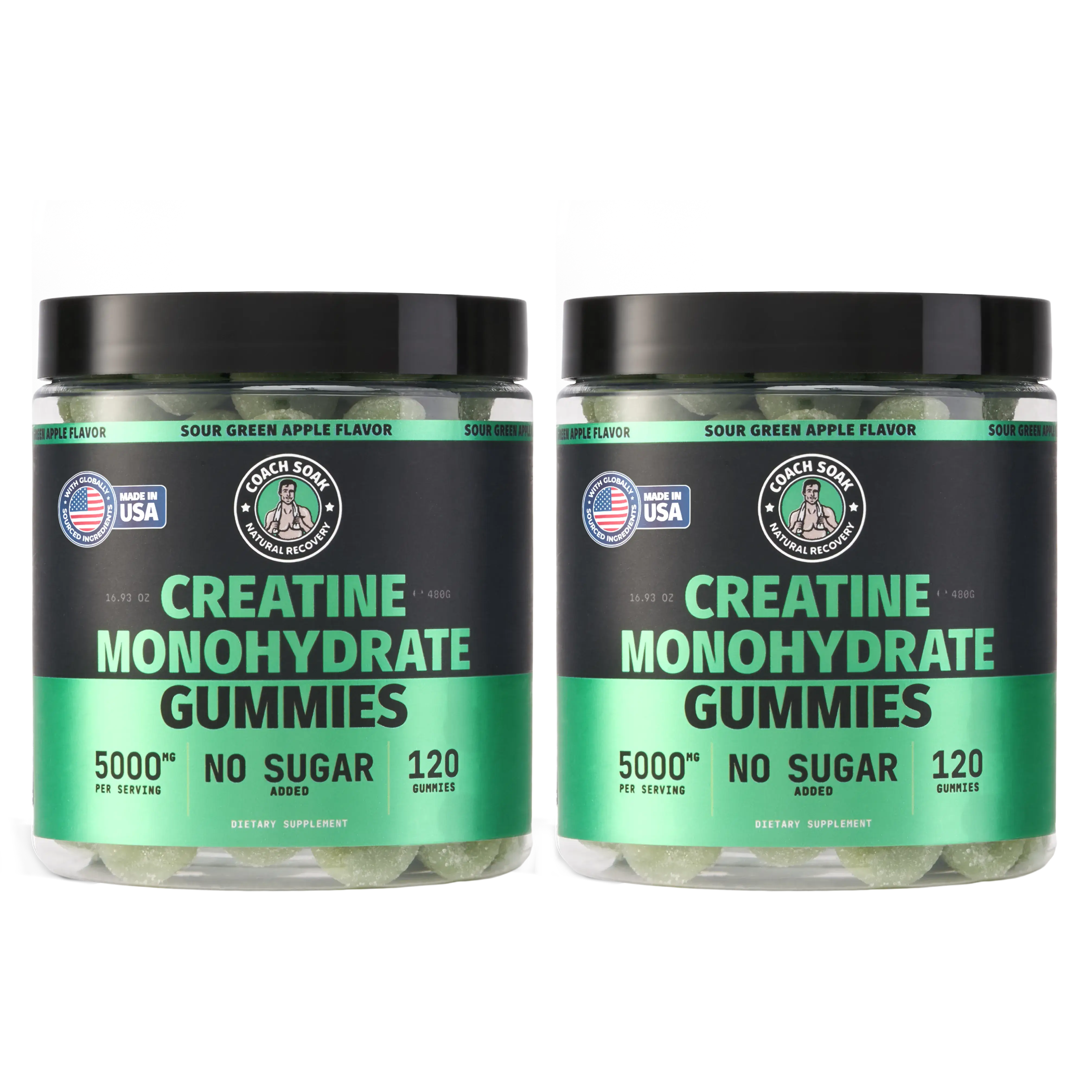 Creatine Monohydrate Gummies : Sour Apple Flavor - view 9 - Coach Soak