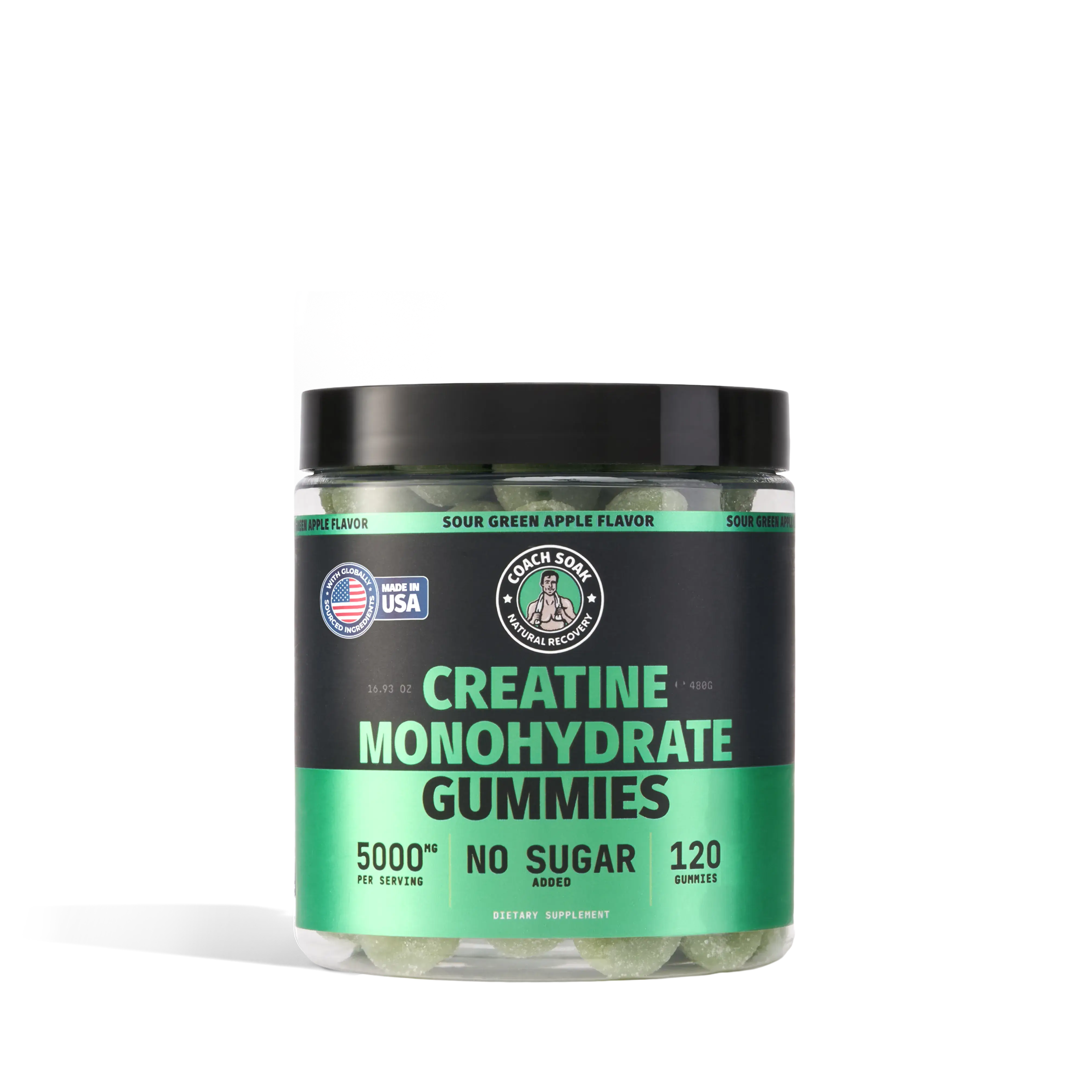Creatine Monohydrate Gummies : Sour Apple Flavor - Coach Soak