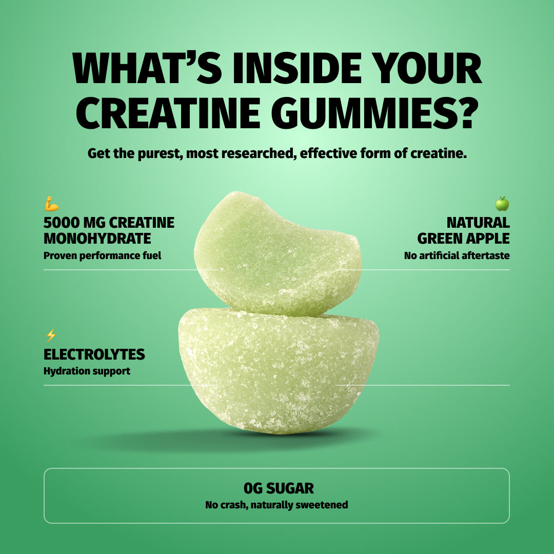 Creatine Monohydrate Gummies : Sour Apple Flavor