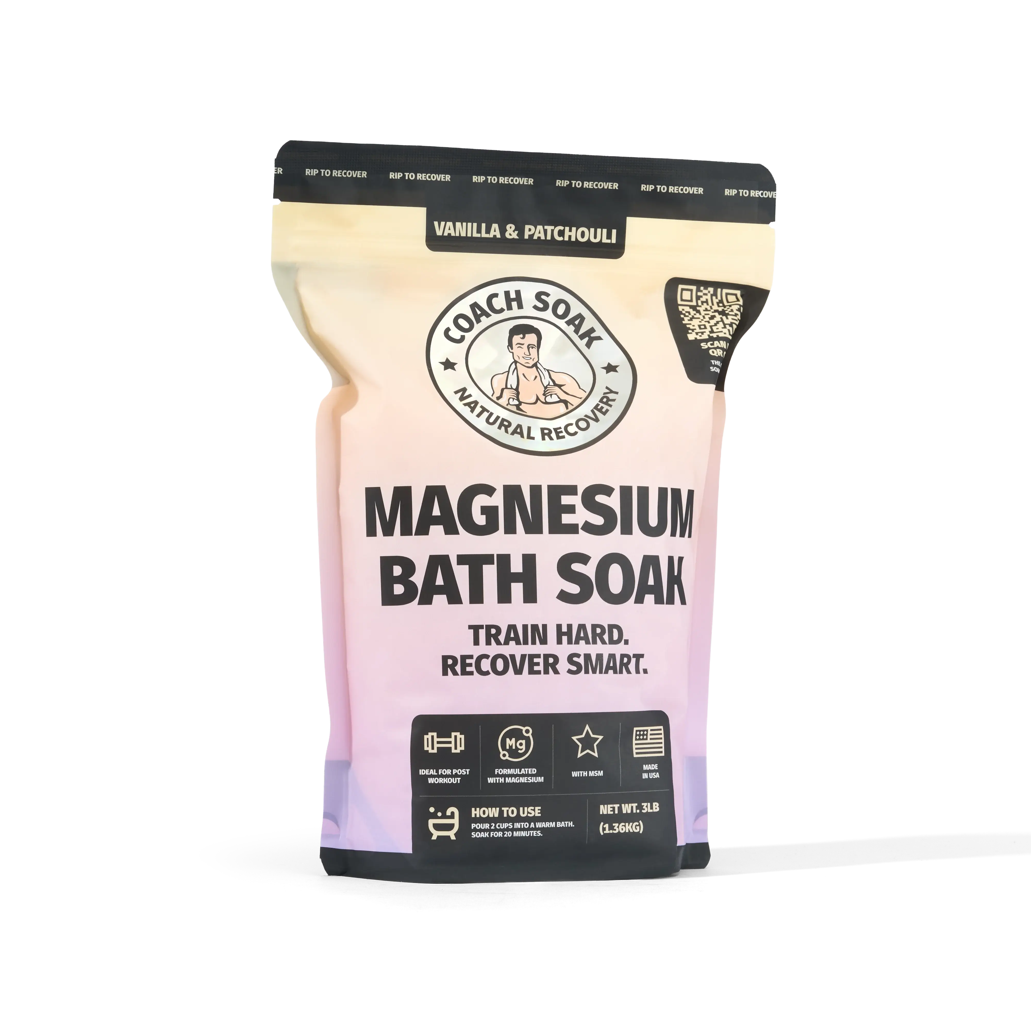 Coach Soak Magnesium Bath Soak – Vanilla & Patchouli with Vitamin C + MSM