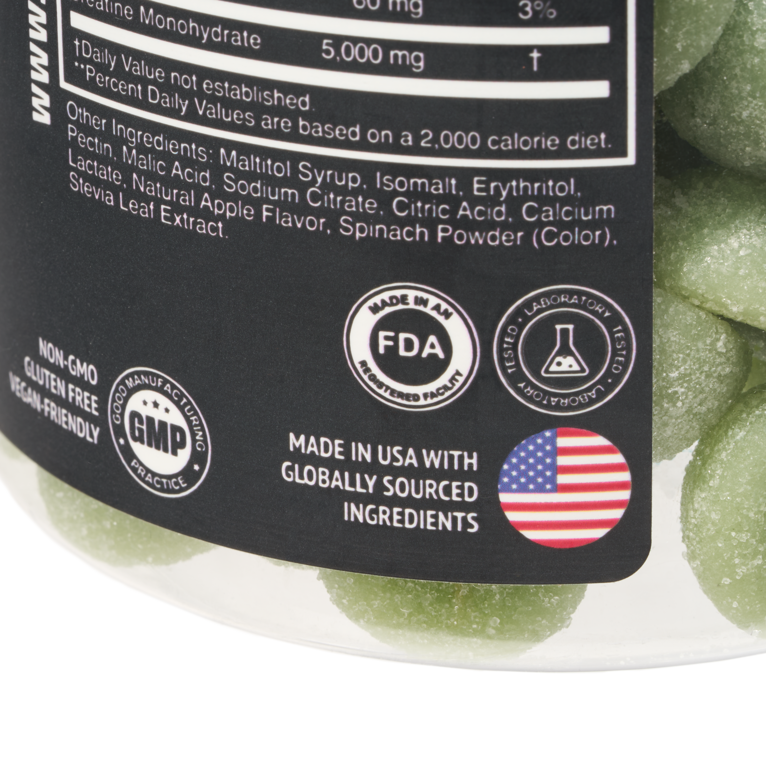 Creatine Monohydrate Gummies : Sour Apple Flavor