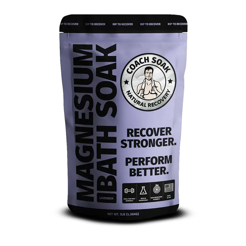 Coach Soak magnesium muscle recovery bath soak product for easing sore muscles after training