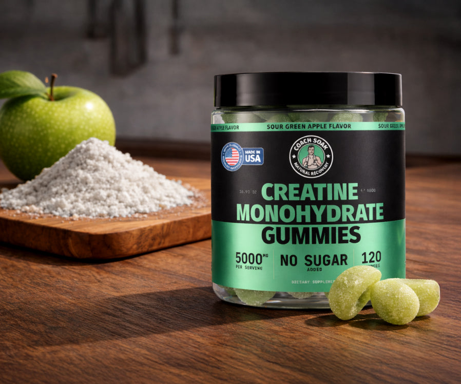 Maximize Strength & Recovery with Coach Soak Creatine Monohydrate Gummies