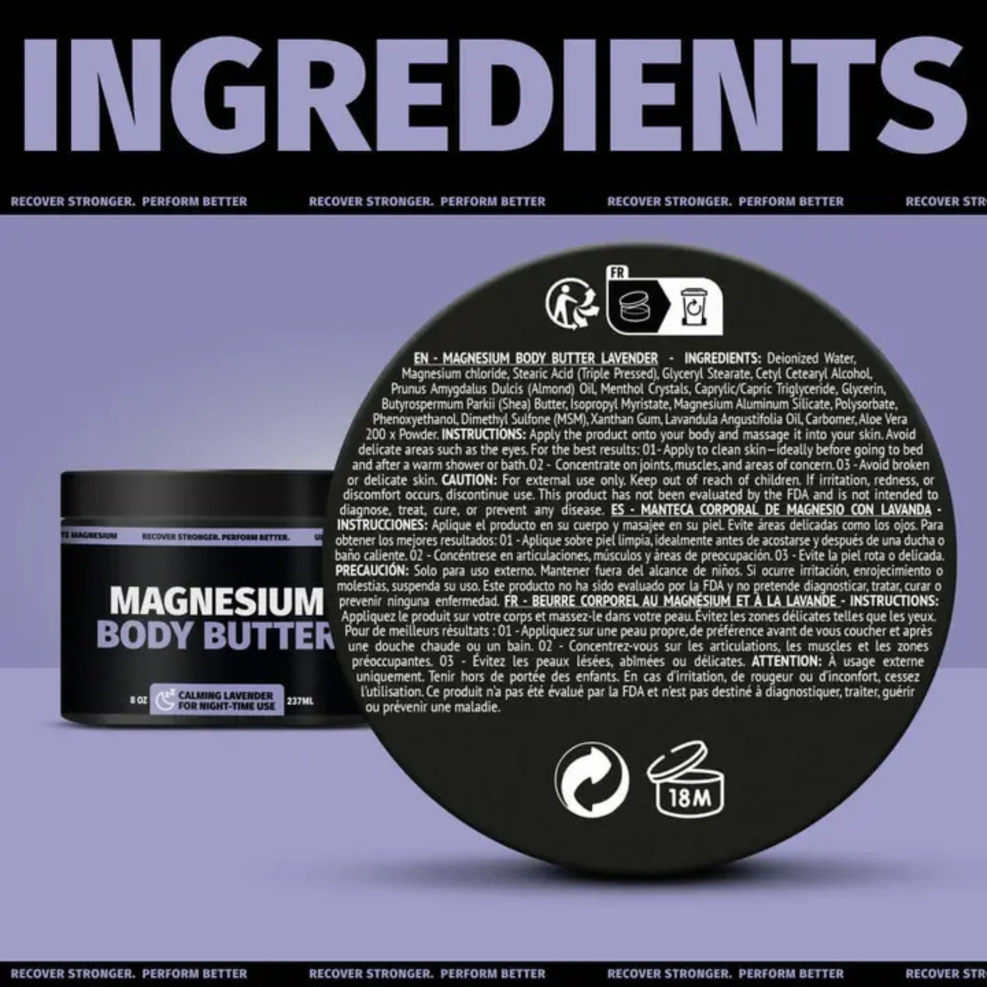 Magnesium Body Butter - Lavender | Hydrating Nighttime Body Care