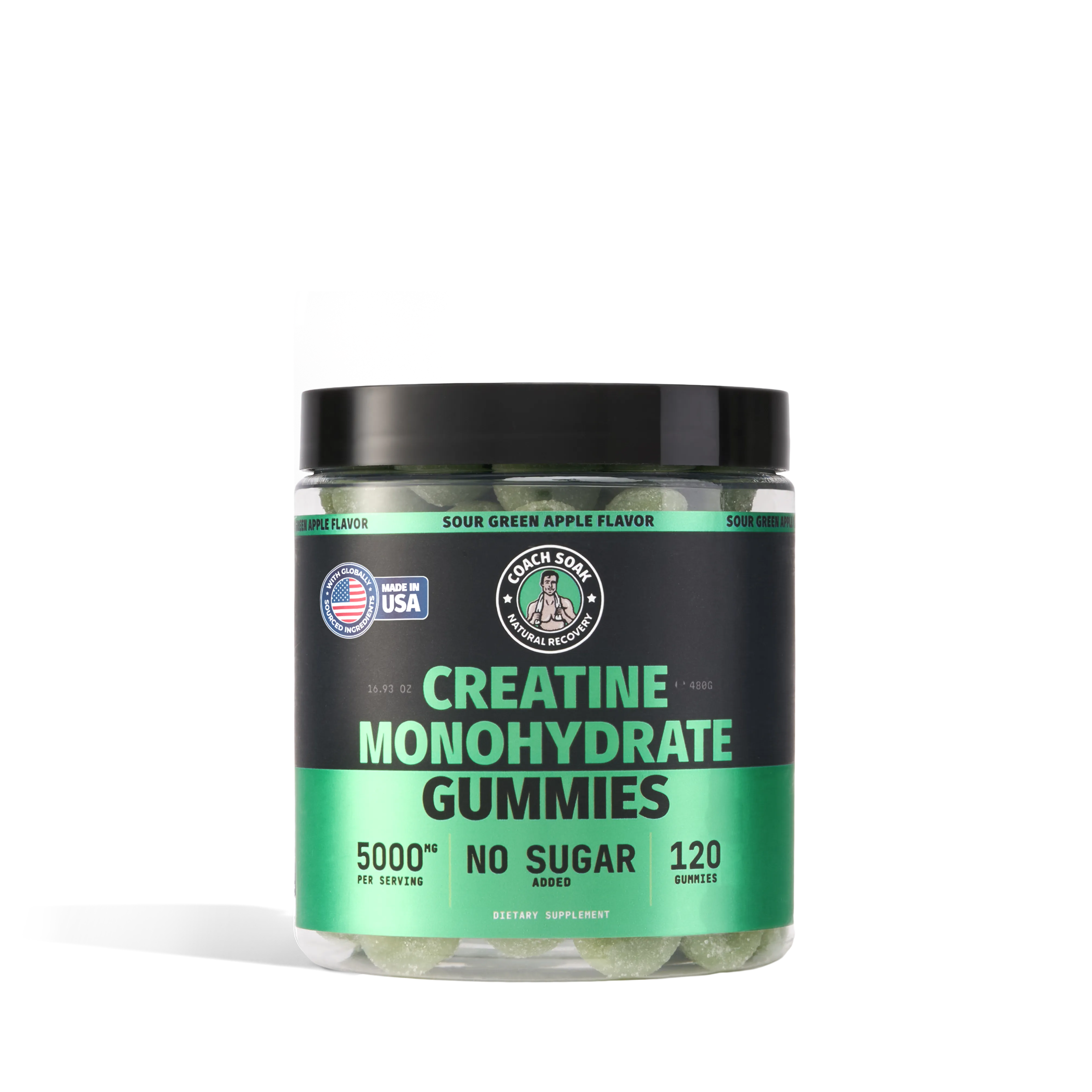 Creatine Monohydrate Gummies 5g | Sugar-Free | Coach Soak