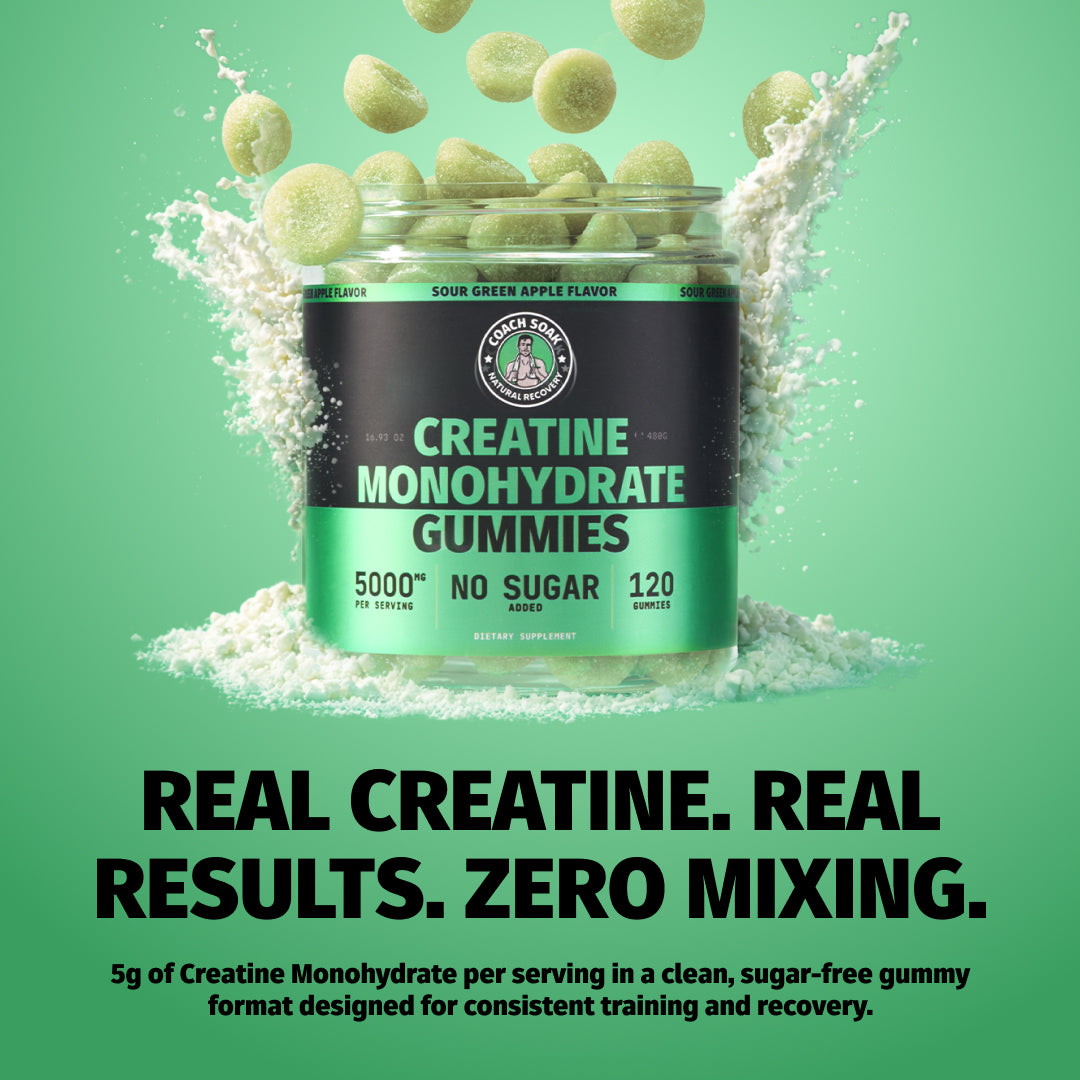 Creatine Monohydrate Gummies 5g | Sugar-Free | Coach Soak
