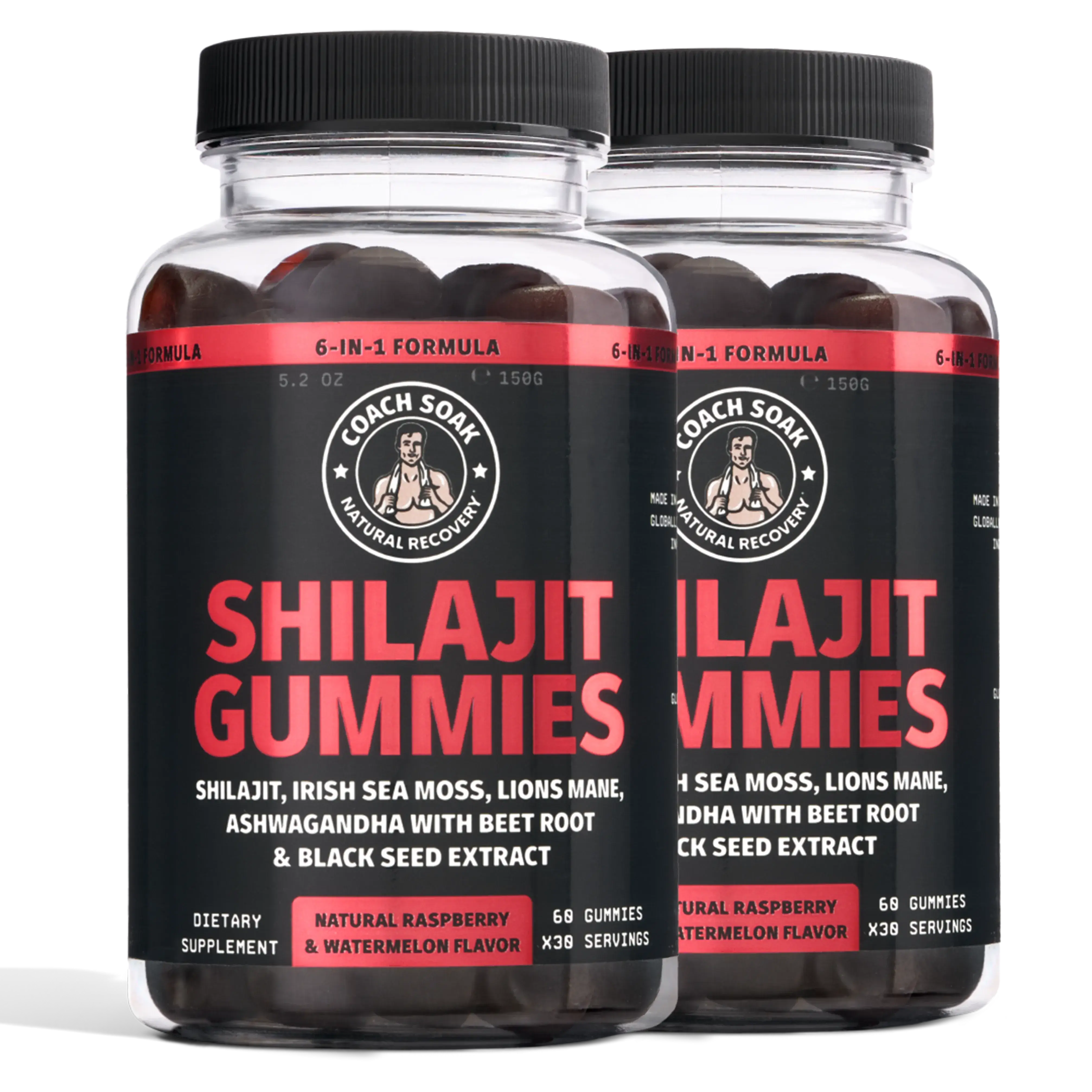 Coach Soak Shilajit Gummies 6-in-1 | Energy & Recovery
