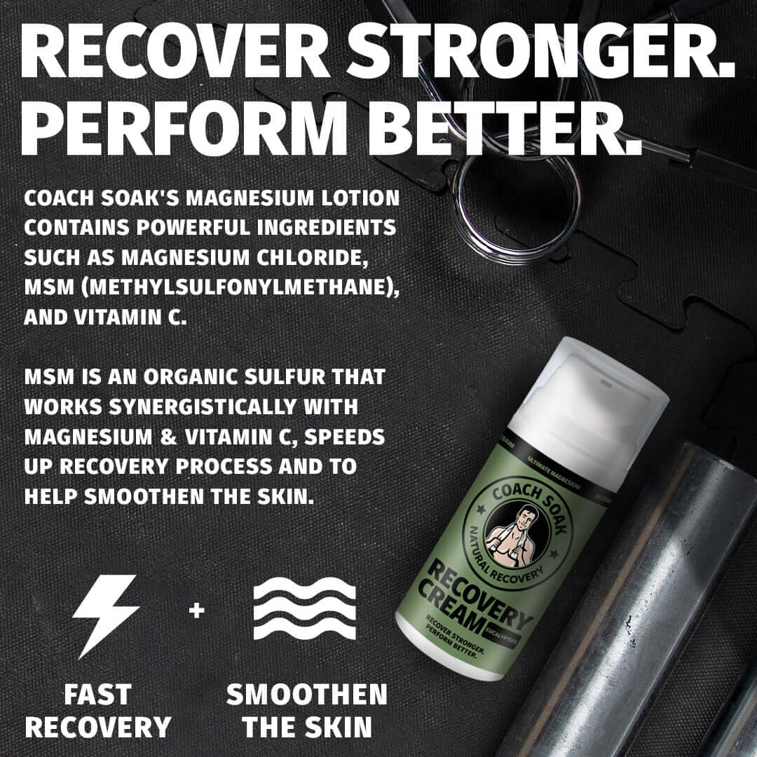 Eucalyptus Magnesium Recovery Cream for Muscle Relief | Coach Soak
